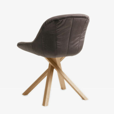 Stuhl Anni mit Holzgestell - Sitz und Rücken gepolstert - Elastic-Aktiv-Federung (Rückseite)