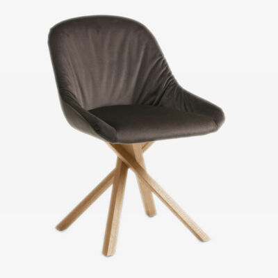 Chair Anni with wooden frame - Seat and back upholstered - Elastic active suspension (front)