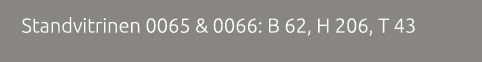  Standvitrinen 0065 & 0066: B 62, H 206, T 43