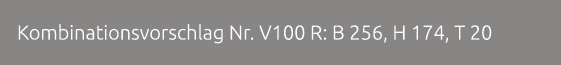 Kombinationsvorschlag Nr. V100 R: B 256, H 174, T 20 